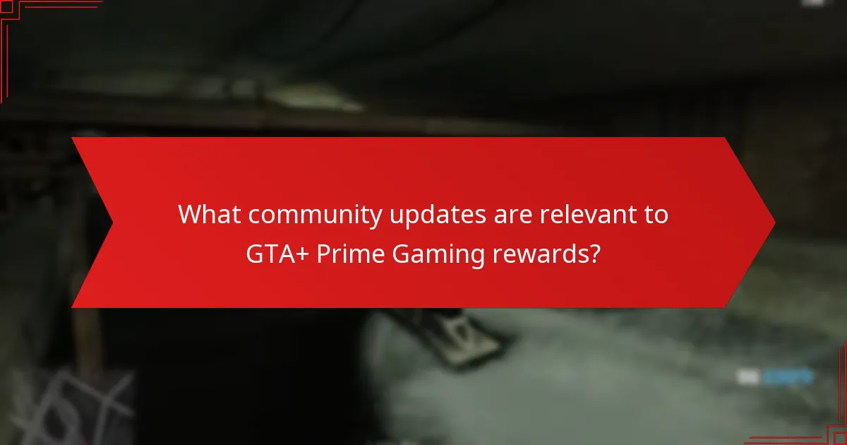 What community updates are relevant to GTA+ Prime Gaming rewards?